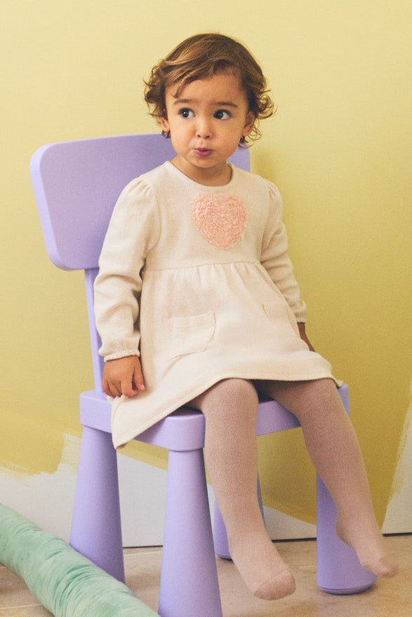 Robe bébé manches longues avec détail cœur