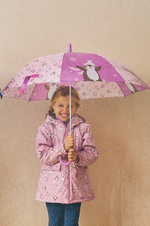 PREVENTA Paraguas niña estampado pingüinos