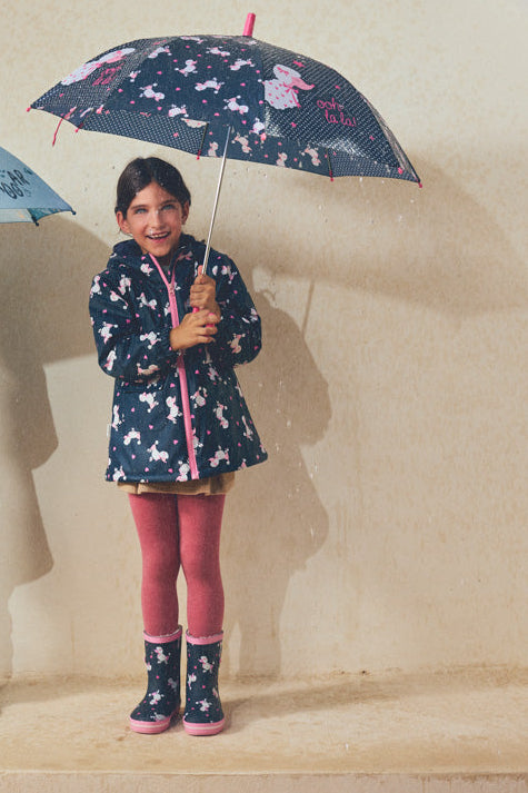 Bottes de pluie fille imprimé caniche doublure sherpa