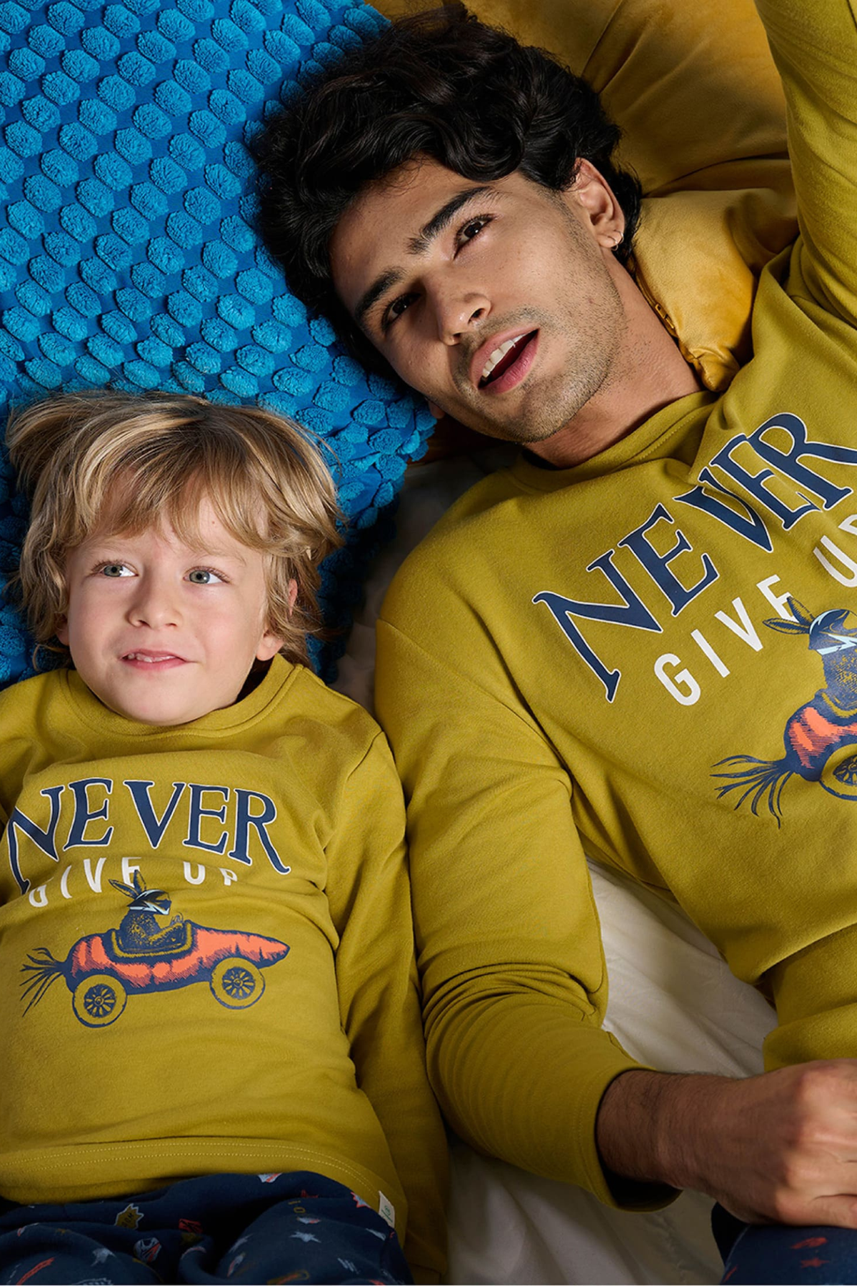 Pyjama long garçon molletonné imprimé Never Give Up