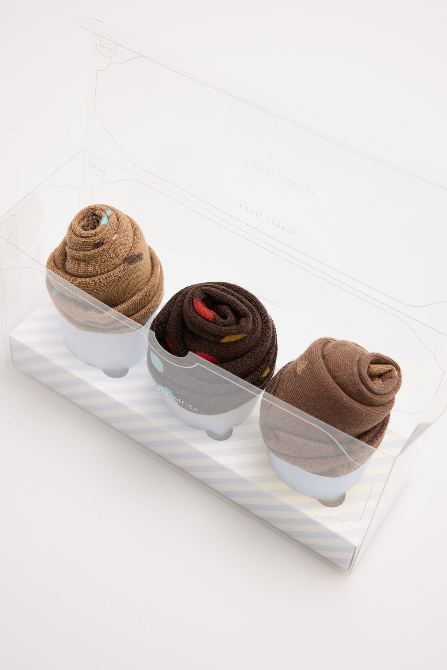 Coffret cadeau de 3 chaussettes muffins au chocolat