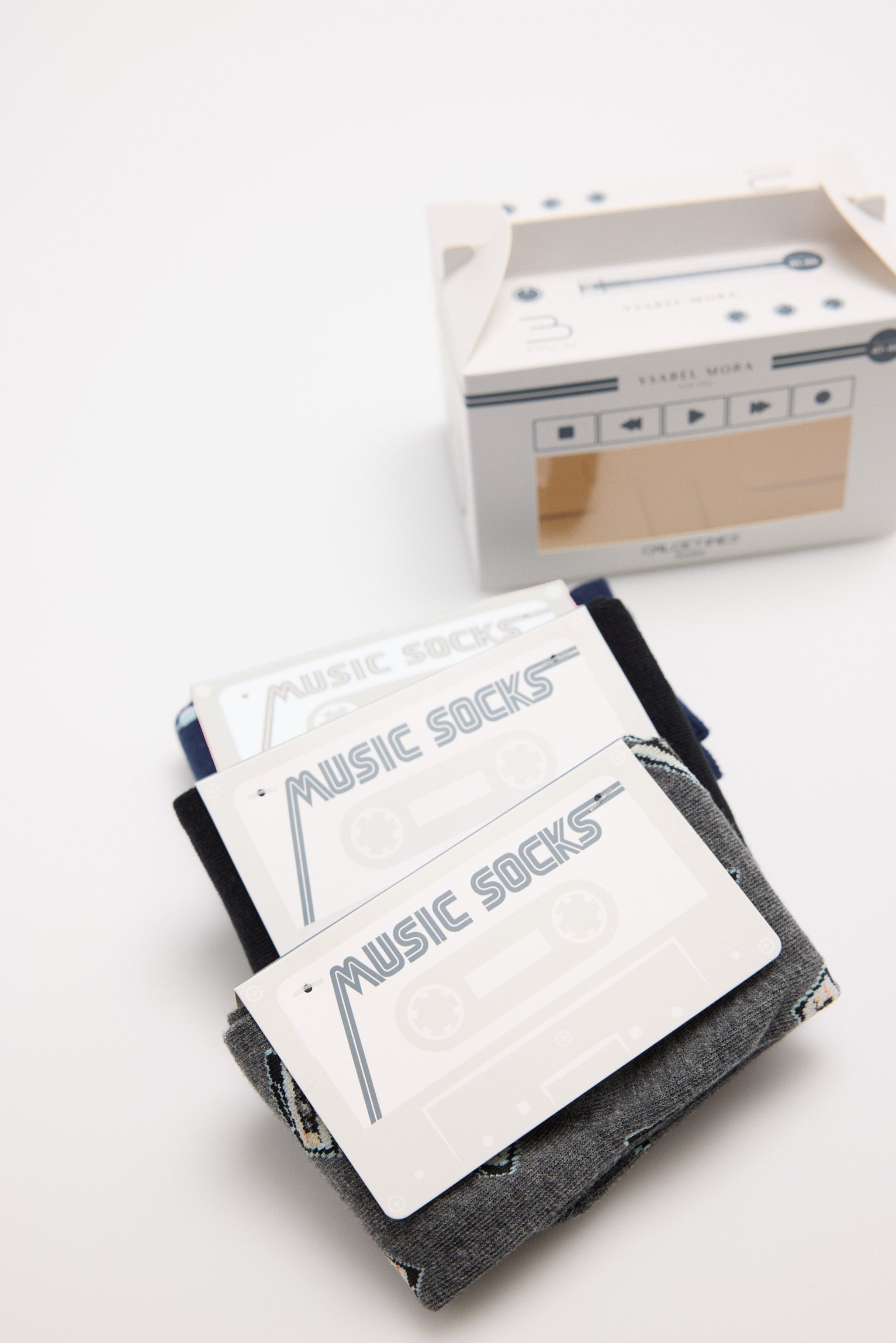 Coffret cadeau de 3 chaussettes imprimées musicales
