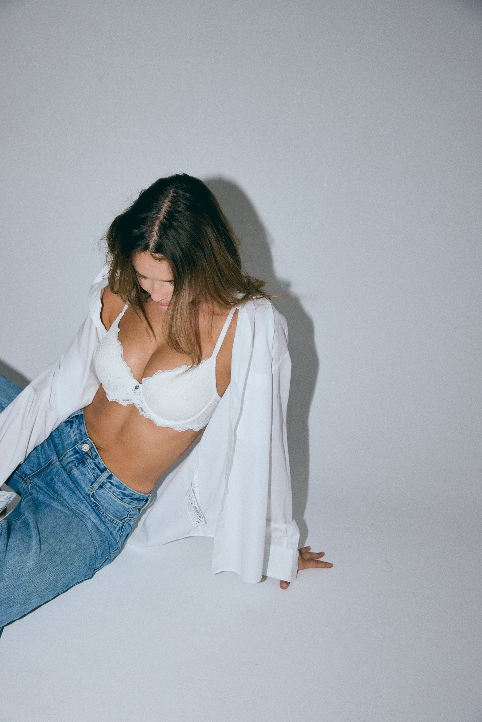 Soutien-gorge rembourré à armatures en dentelle ivoire