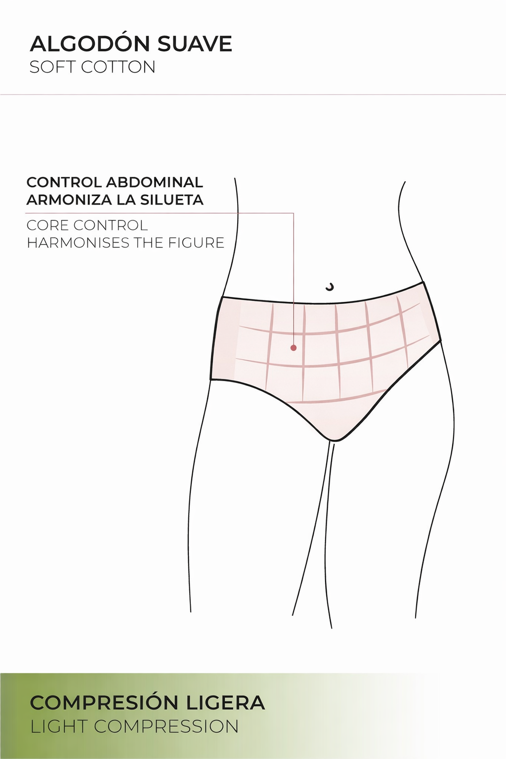 Braga reductora algodón con tul compresión ligera nude - Ysabel Mora