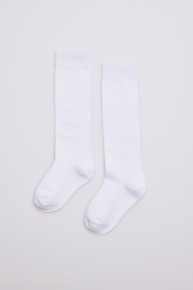 02815 1 calcetin infantil largo algodon - Blanco