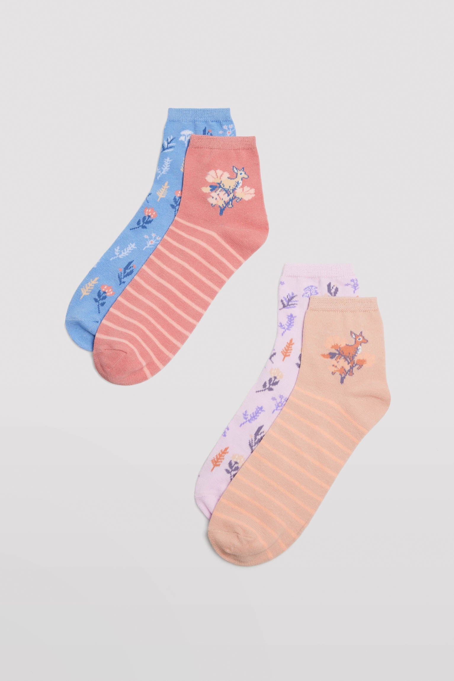 Chaussettes en coton imprimé lot de 4