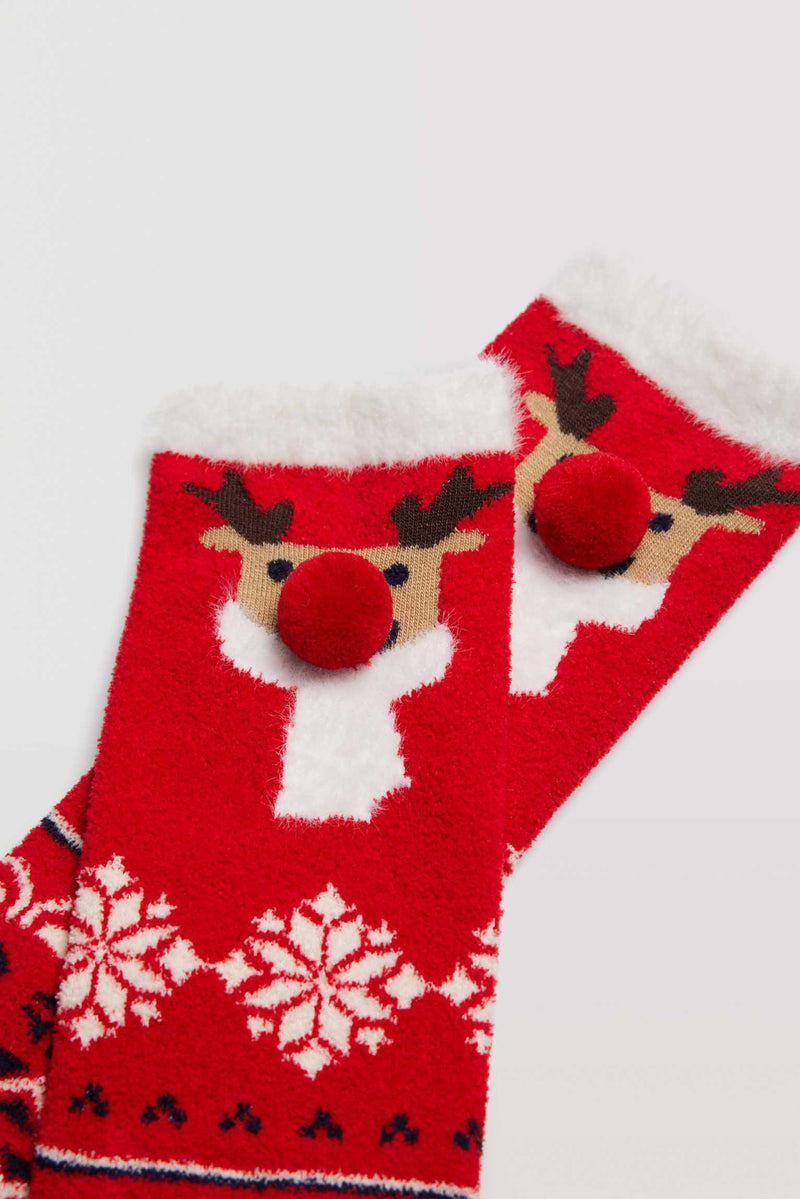Chaussons chaussettes de Noël - Lot de 2  Calcetines navidad, Navidad  roja, Zapatillas de casa