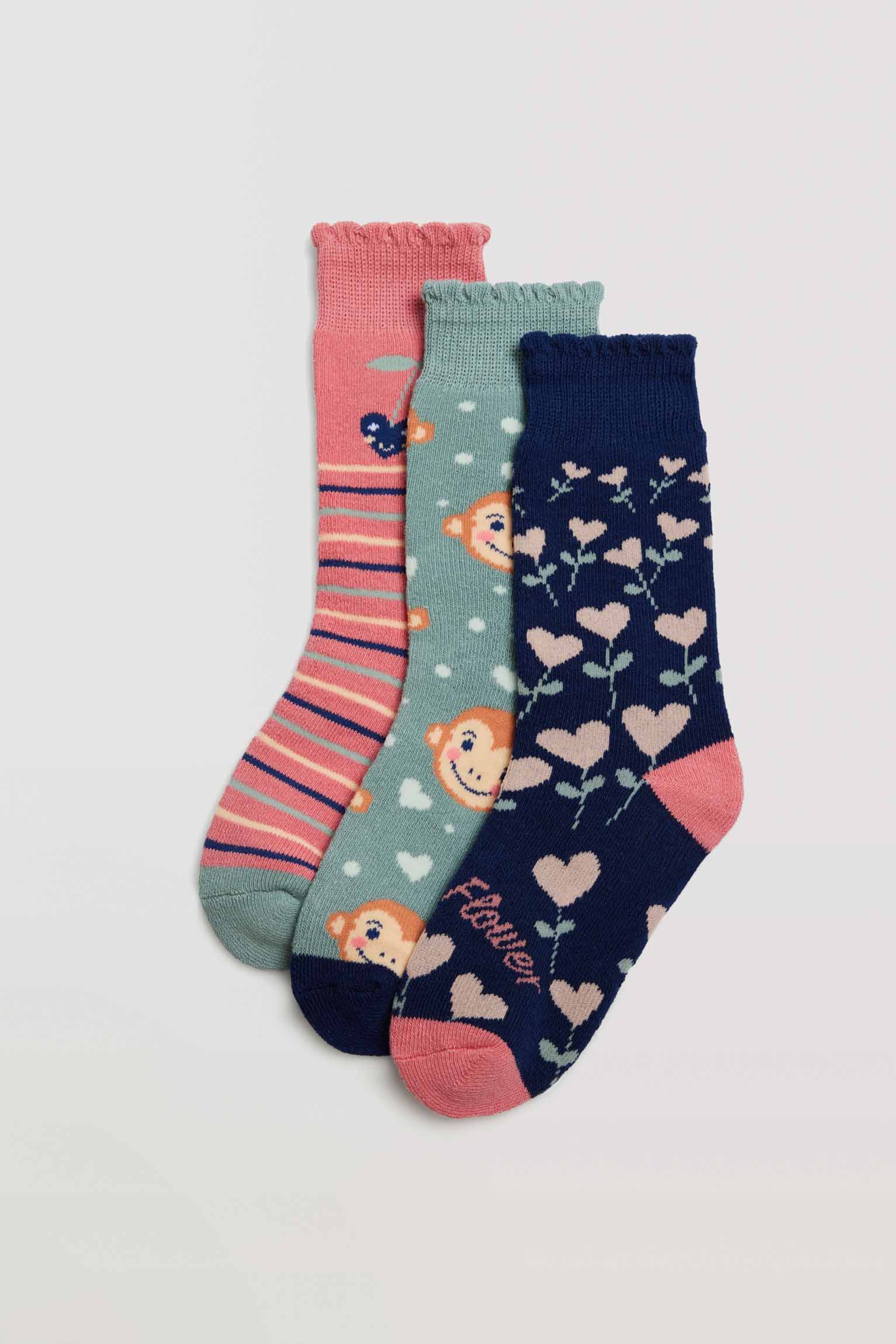 Lot de 3 Chaussettes thermiques antidérapantes enfants