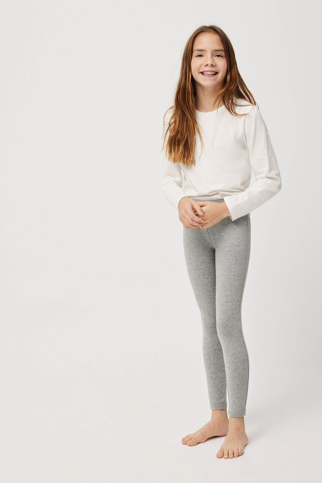 Legging fille gris basique - Main Image
